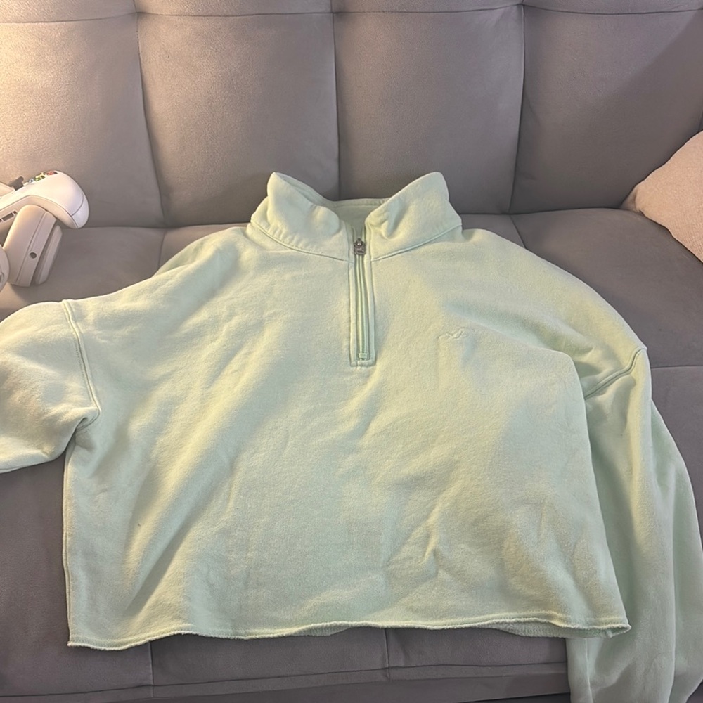 Light Green Quarter-Zip Pullover